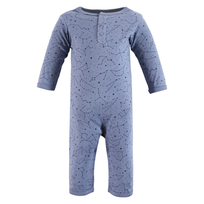 Hudson Baby Infant Boys Cotton Coveralls, Space, 3-Pack