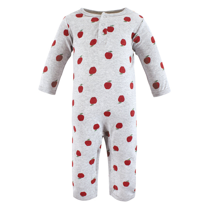 Hudson Baby Infant Boys Cotton Coveralls, Apple Orchard, 3-Pack