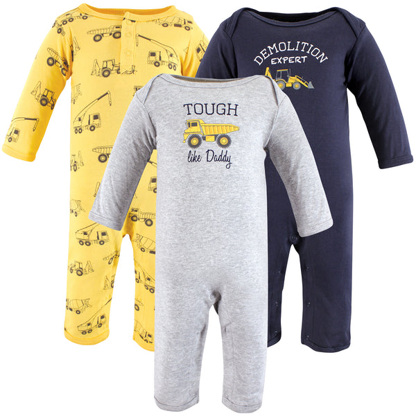 Hudson Baby Infant Boys Cotton Coveralls, Construction