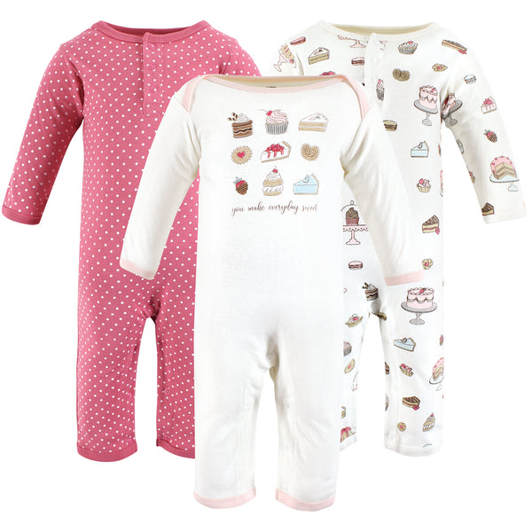 Hudson Baby Infant Girls Cotton Coveralls, Sweet Bakery