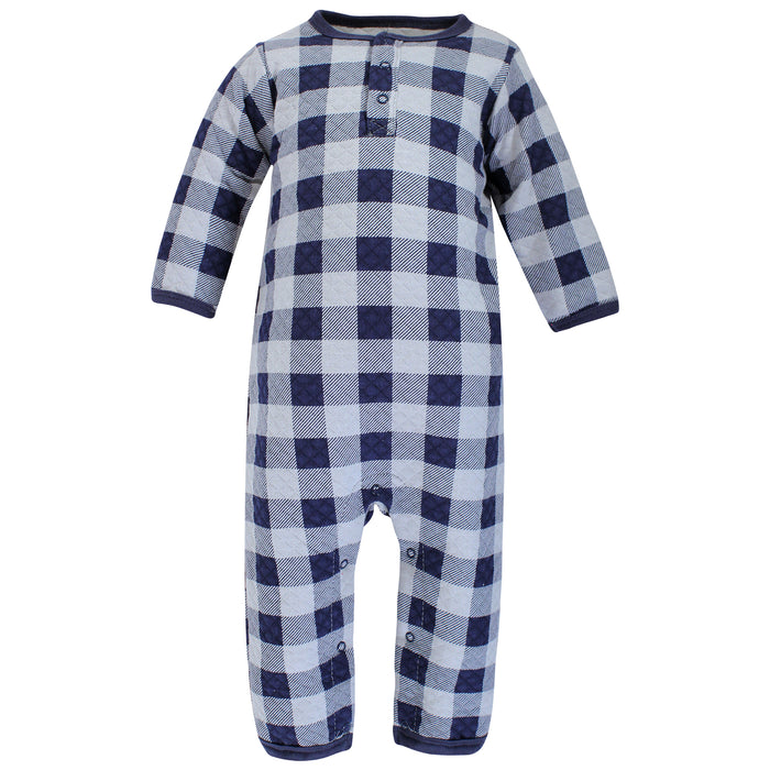 Hudson Baby Infant Boy Premium Quilted Coveralls, Construction