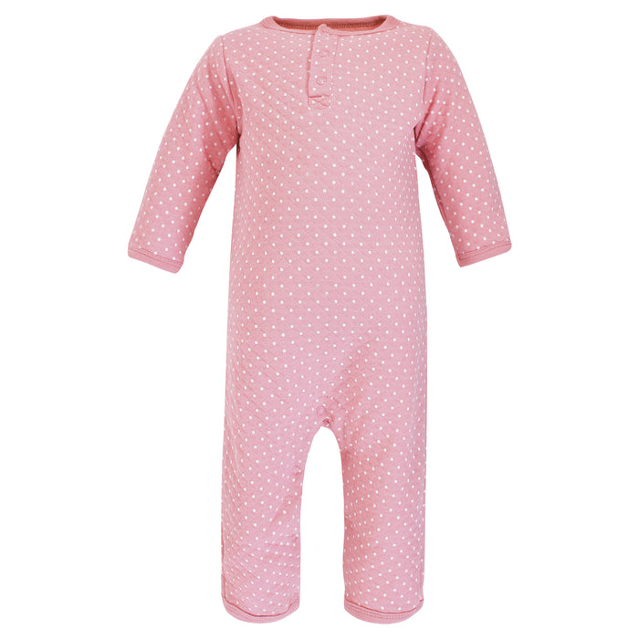 Hudson Baby Infant Girl Premium Quilted Coveralls, Sweet Bakery