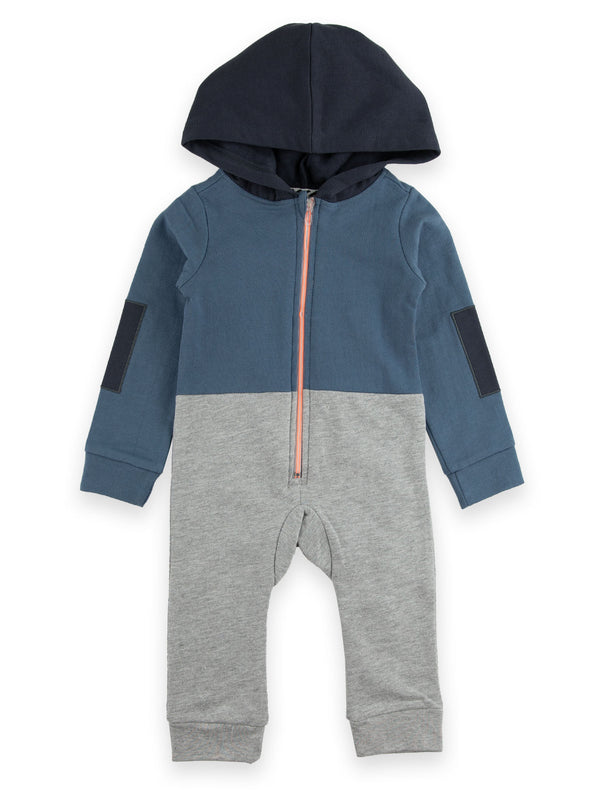 Sovereign Code Hooded Romper - Slate & Oatmeal