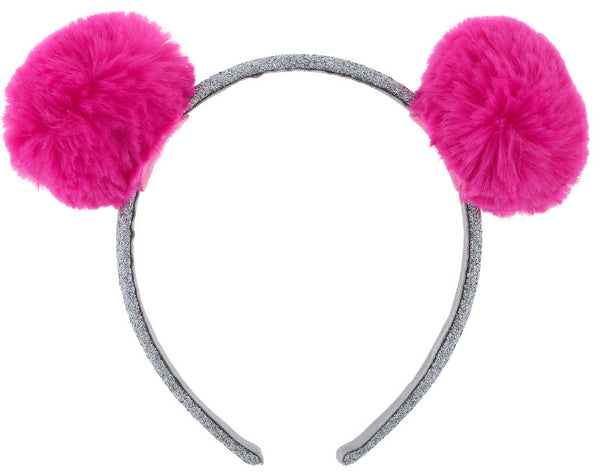 Capelli of New York Faux Fur Pom Plastic Headband