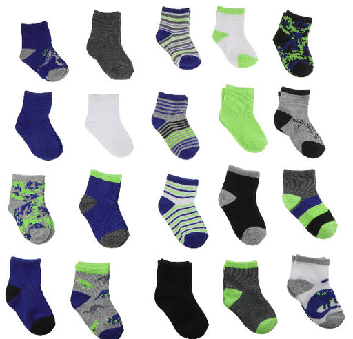 Capelli of New York Stay Cool Dinos Recycled 20 Pack Crew Socks