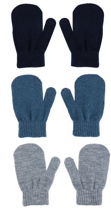 Capelli of New York 3 Piece Magic Mittens Set in Blue Combo