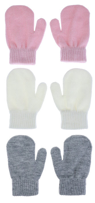 Capelli of New York 3 Piece Magic Mittens Set in Pink Combo