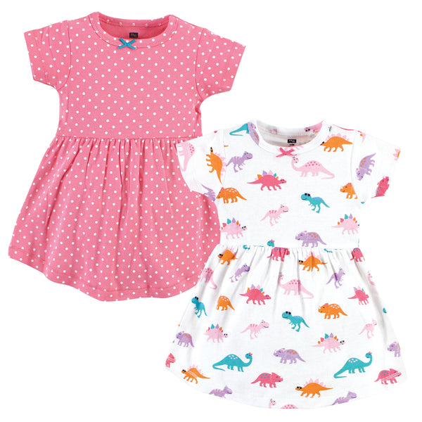 Hudson Baby Girls Cotton Dresses, Cuteasaurus