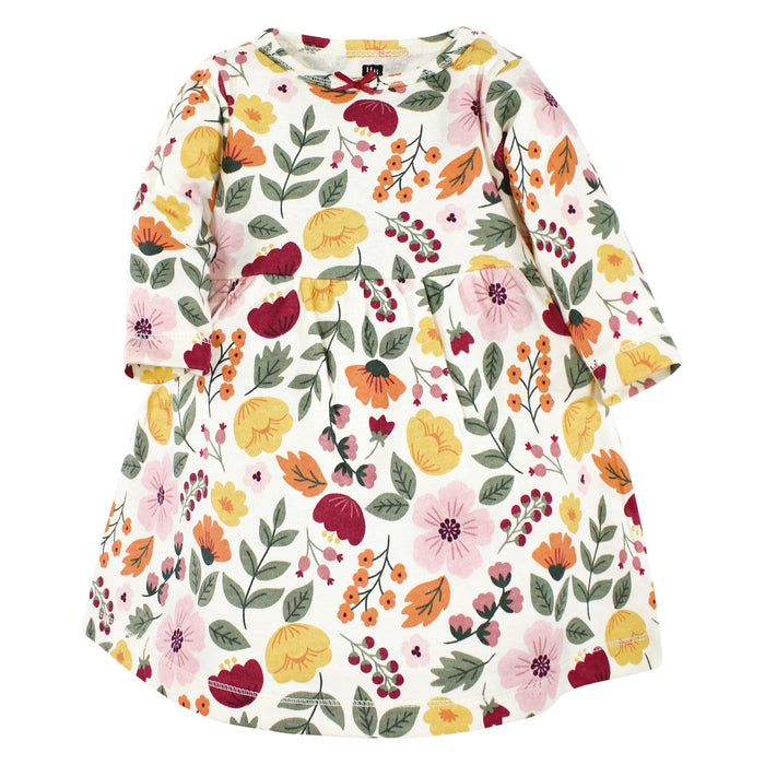 Hudson Baby Girl Cotton Dresses, Fall Botanical 2-Pack