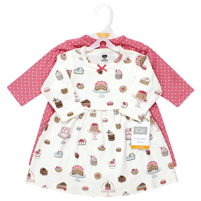 Hudson Baby Girl Cotton Dresses, Sweet Bakery 2-Pack