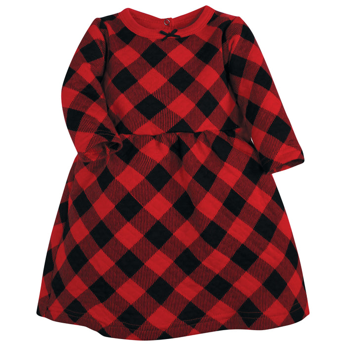 Hudson Baby Toddler & Baby Girl Quilted Cotton Dress and Leggings, Buffalo Plaid