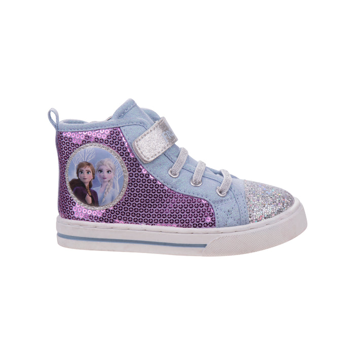 Disney Frozen Anna and Elsa Canvas Sneakers (Toddler/Little Kids) Purple/Blue