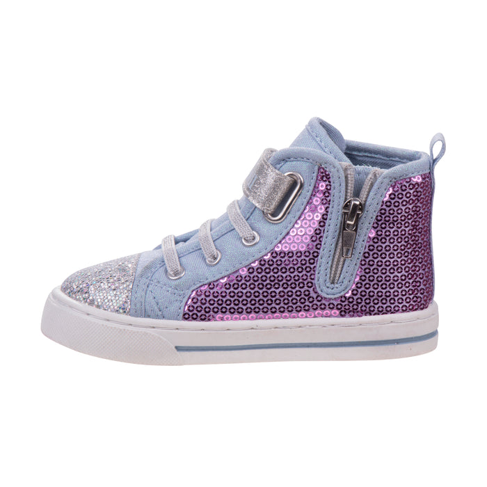 Disney Frozen Anna and Elsa Canvas Sneakers (Toddler/Little Kids) Purple/Blue