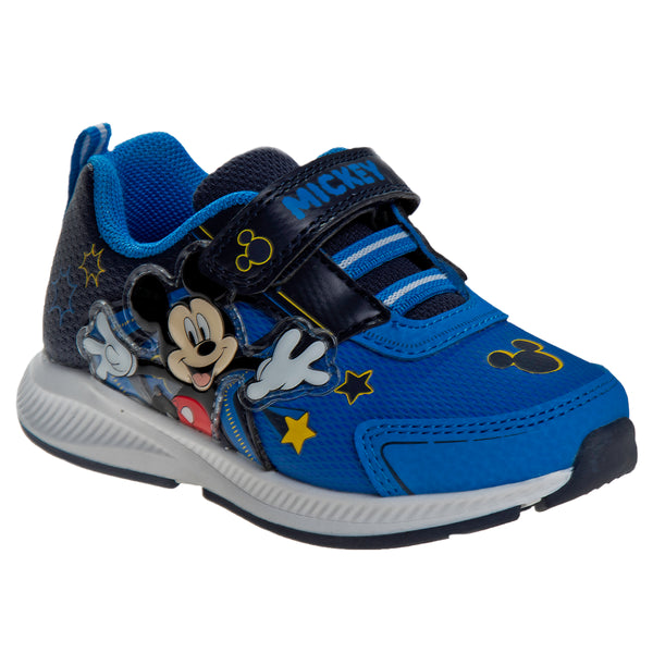 Disney Toddler Boys Mickey Mouse Sneakers with 2 Red Lights Blue