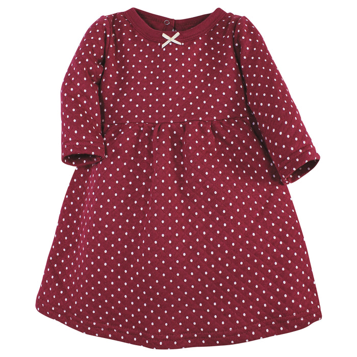 Hudson Baby Infant and Toddler Girl Cotton Dresses, Dusty Rose Floral