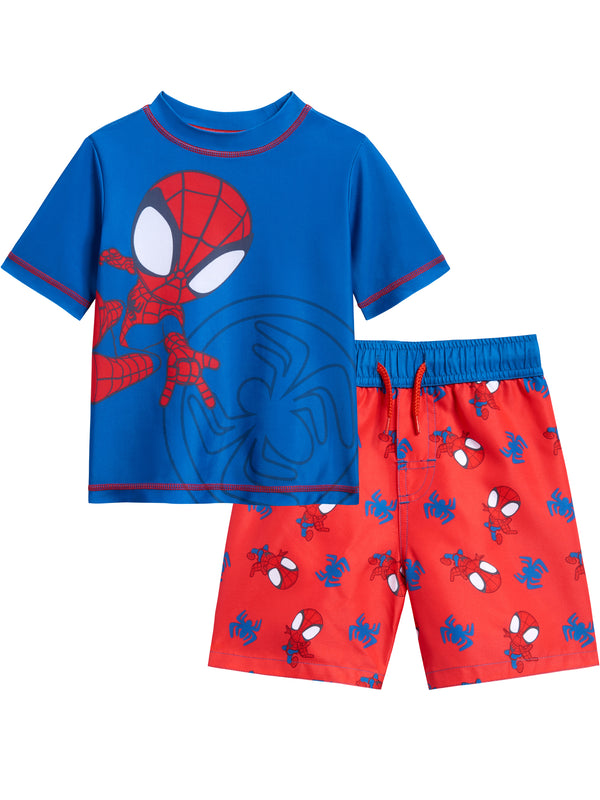 Spiderman Short Sleeve Rashguard and Trunks