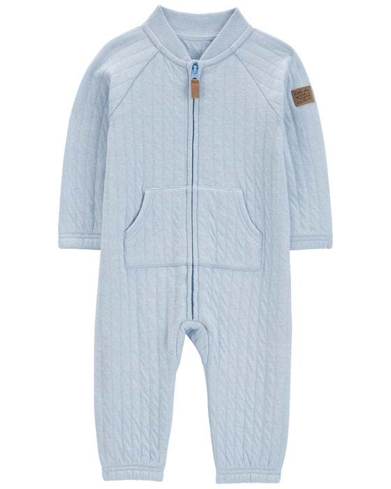 Carters 1 Piece Zip Front Coverall Blue