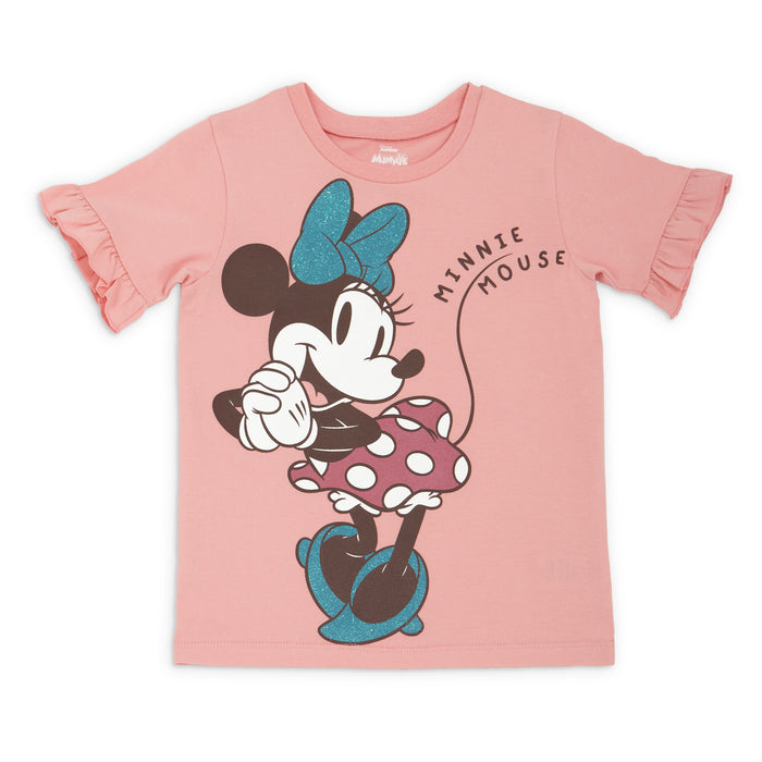 Disney Minnie Mouse 2 Piece Short Sleeve Top with Logo Legging