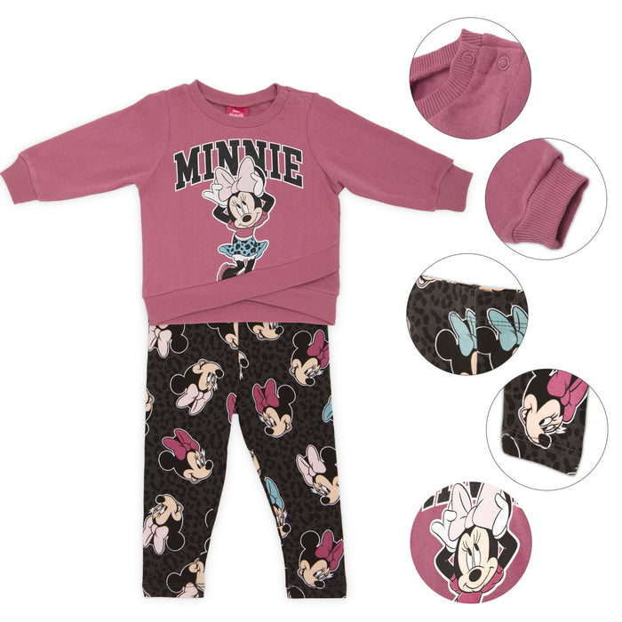 Bentex Minnie Mouse 2 Piece Fleece Top And Legging Set