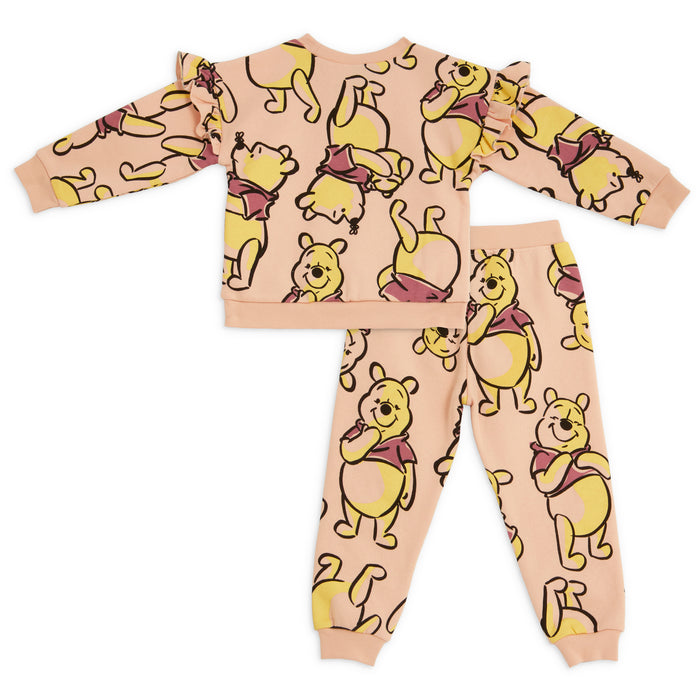 Disney Winnie The Pooh 2 Piece Fleece Ruffle Top And Pant Set