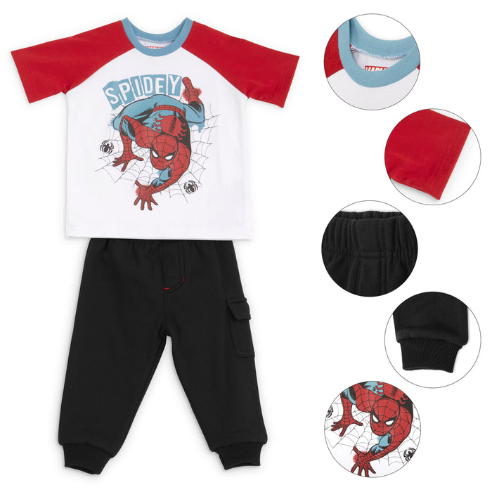 Marvel Spiderman 2 Piece Short Sleeve Tee with Cargo Pant