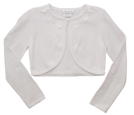 Bonnie Baby White Sweater with Rosettes
