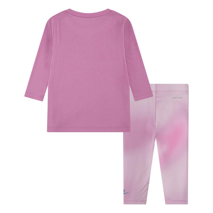 Nike Baby Girl Pink Long Sleeve Top and Legging Set Magic Flamingo