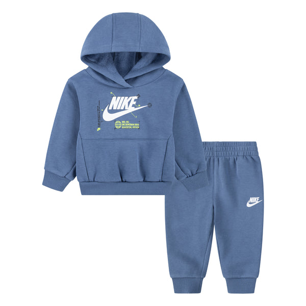 Nike Boy 2 Piece Fleece Logo Set in Aegean Storm