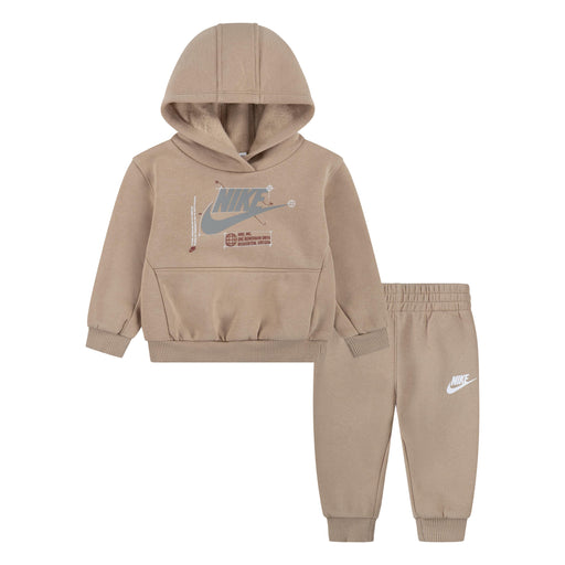 Nike Boy 2 Pieces Long Sleeve Logo Tee & Pull-on Pant in Hemp