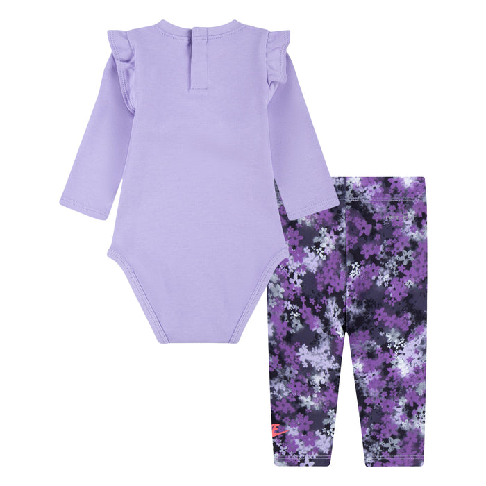 Nike Baby Girl 2 Piece Purple Bodysuit and Legging Set