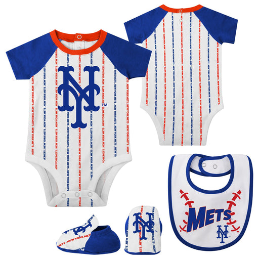 MLB New York Mets Bib, Booties and Creeper Set