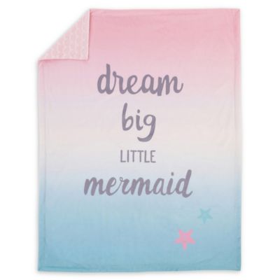 NoJo Sugar Reef Mermaid Super Soft Ombre Baby Blanket, Dream Big Little Mermaid