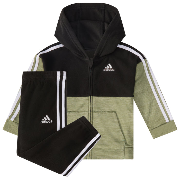 Adidas Hooded Mix Fleece Jacket Set