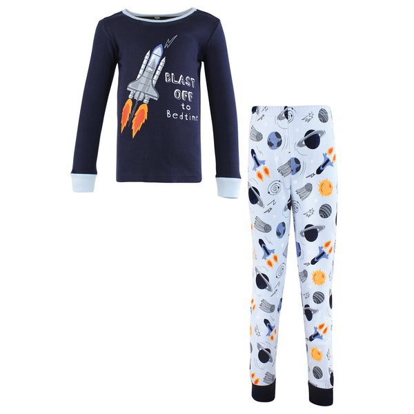 Hudson Baby Boy Cotton Pajama Set, Space