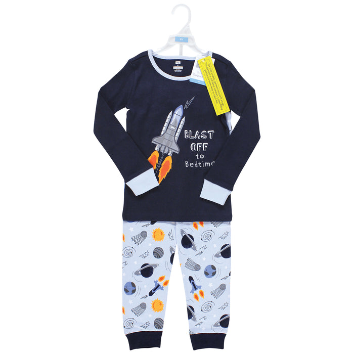 Hudson Baby Boy Cotton Pajama Set, Space