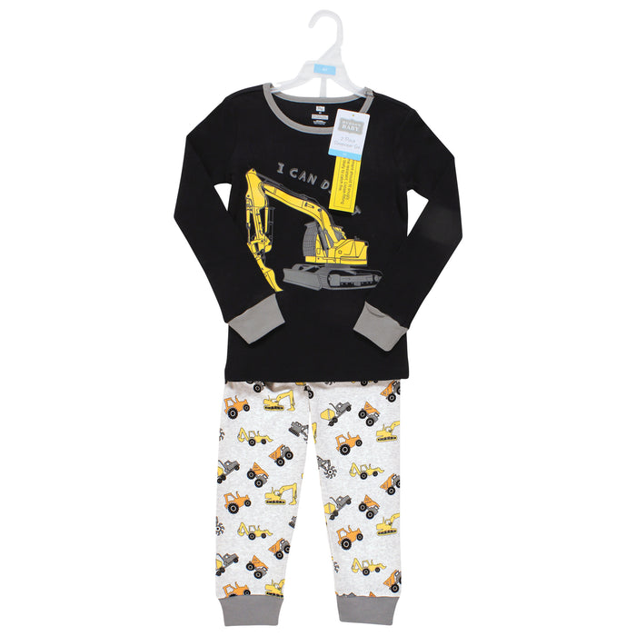 Hudson Baby Boy Cotton Pajama Set, Construction