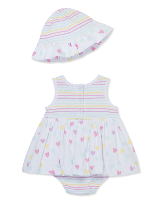 Little Me Rainbow Popover Dress with Hat