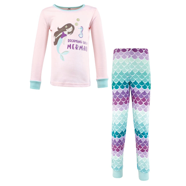 Hudson Baby Girl Cotton Pajama Set, Mermaid