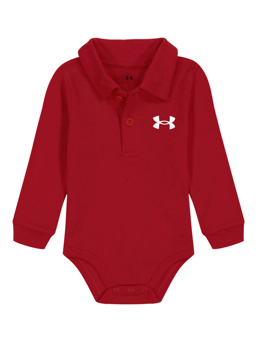 Under Armour Long Sleeve Polo Bodysuit Red