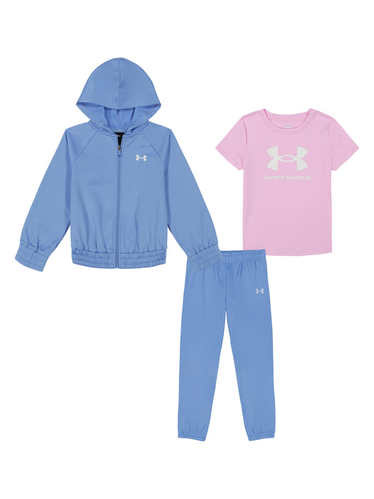 Under Armour 3 Piece Full Zip Fleece Hoodie Set Horizon Blue