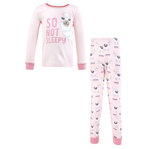 Hudson Baby Girl Cotton Pajama Set, Llama