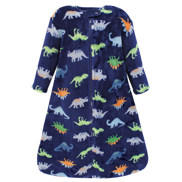 Hudson Baby Infant Boy Plush Wearable Blanket, Long-Sleeve Dinosaurs