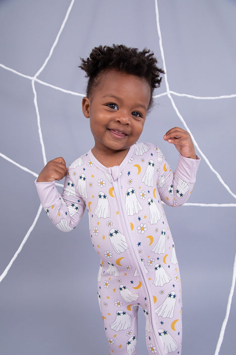 Bird & Bean Bamboo One Piece Zip Pajama - Ghouls Just Want to Have Fun