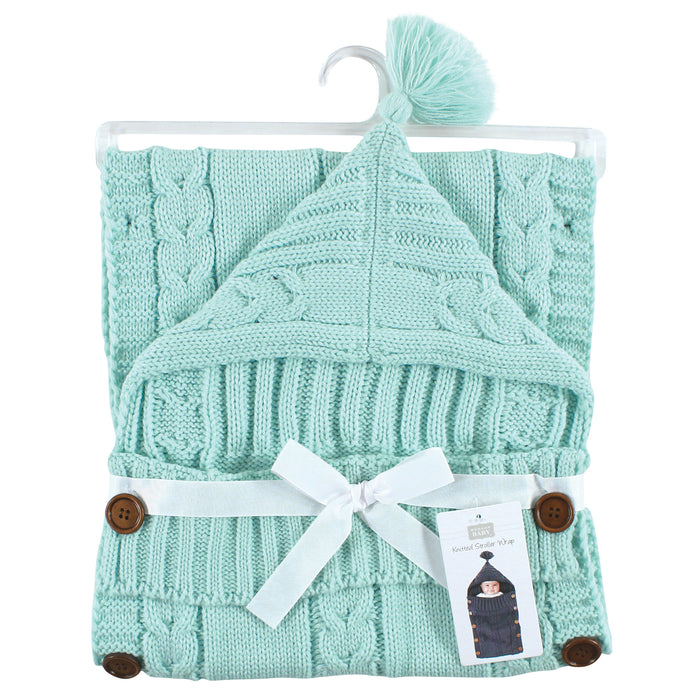 Hudson Baby Knitted Lounge Stroller Wrap Sack, Mint, One Size