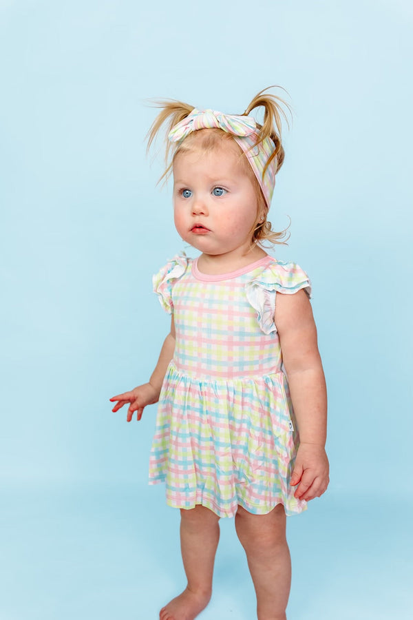 Dream Big Little Co SPRING GINGHAM DREAM BODYSUIT DRESS