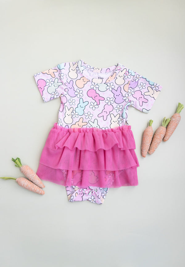 Dream Big Little Co PEEPS FOR DAISIES DREAM TUTU BODYSUIT DRESS