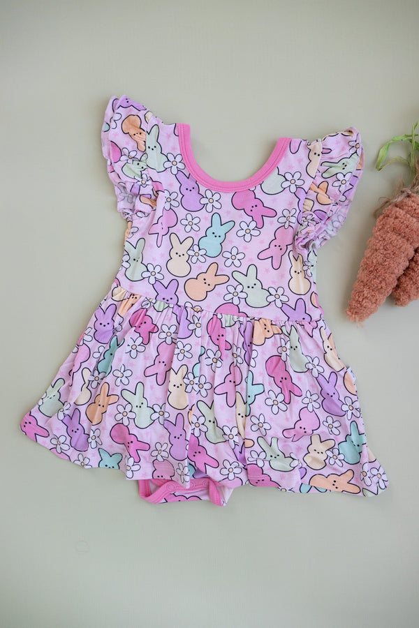 Dream Big Little Co PEEPS FOR DAISIES DREAM BODYSUIT DRESS