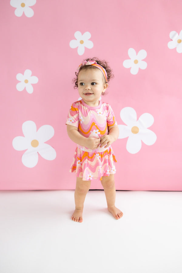 Dream Big Little Co GROOVY FLORAL DREAM BODYSUIT DRESS