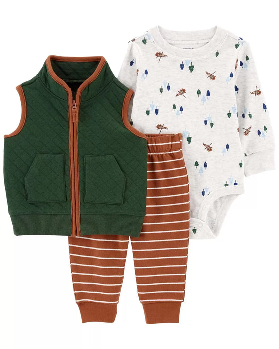 Carter's Baby Boys Little Vest, Bodysuit and Pants, 3 Piece Set