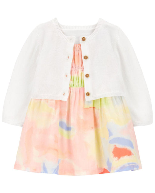 Carters 2 Pc Dress With Cardigan